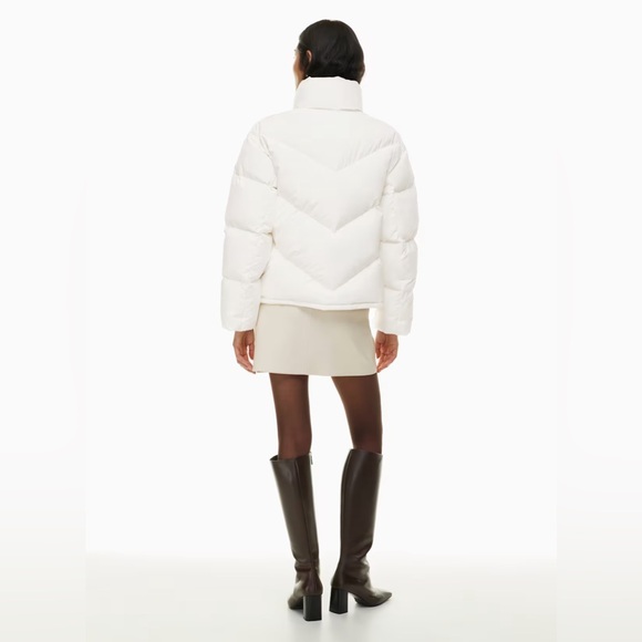 Aritzia Wilfred The Cloud Puff™ White Funnel-Neck Goose Down Puffer Jacket Sz S - Picture 5 of 16